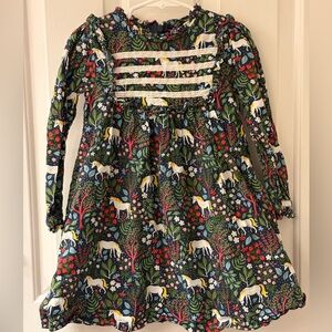 Mini Boden floral & Unicorn Dress size 4/5